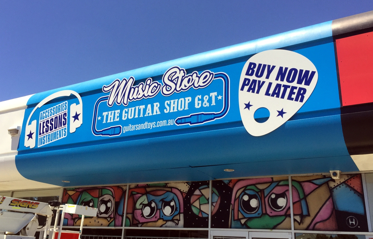Facia Signage for The Guitar Shop G&T, Malaga WA
