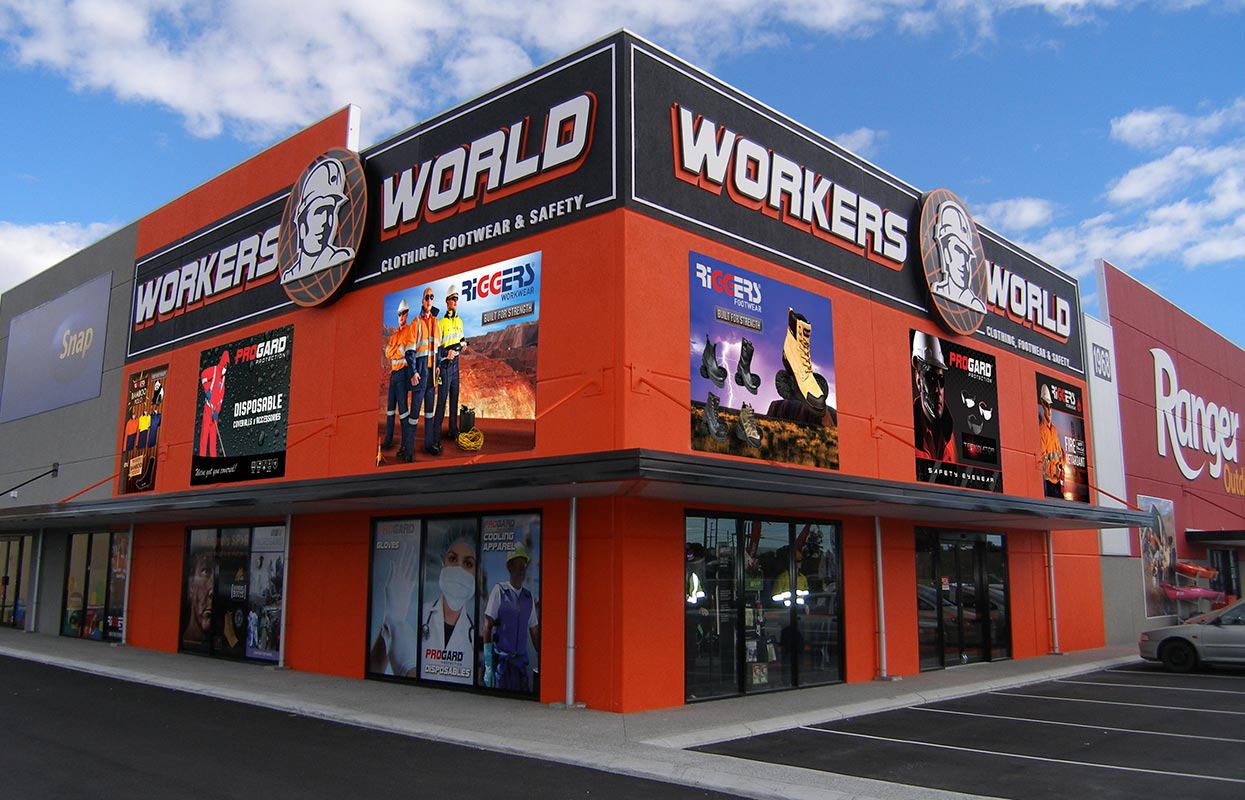 Custom Printed Banners for Workers World Building Fascia