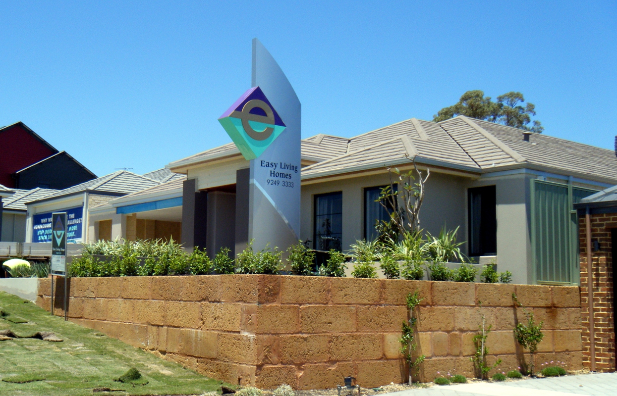 A custom pylon sign for property developer Easy Living Homes