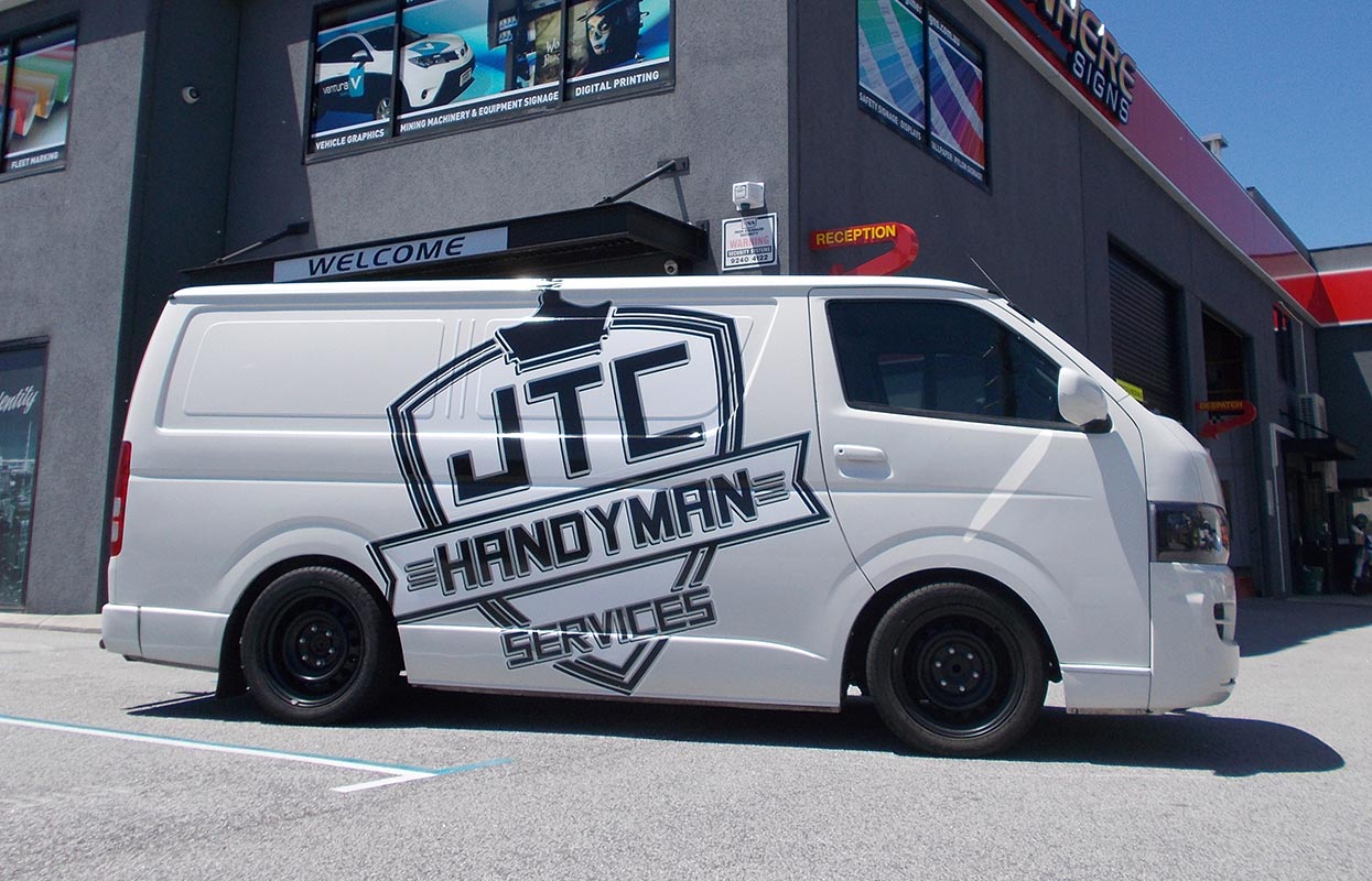 We provided vehicle graphics to JTC Handyman Services