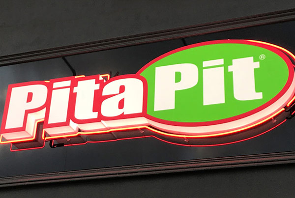 A custom designed and fabricated lightbox for Pita Pit