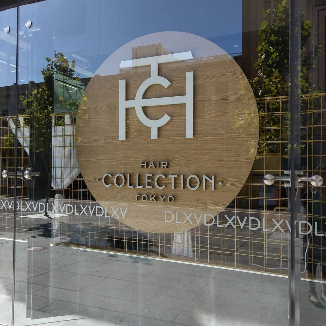 Precision cut widow signage for Hair Collection Tokyo