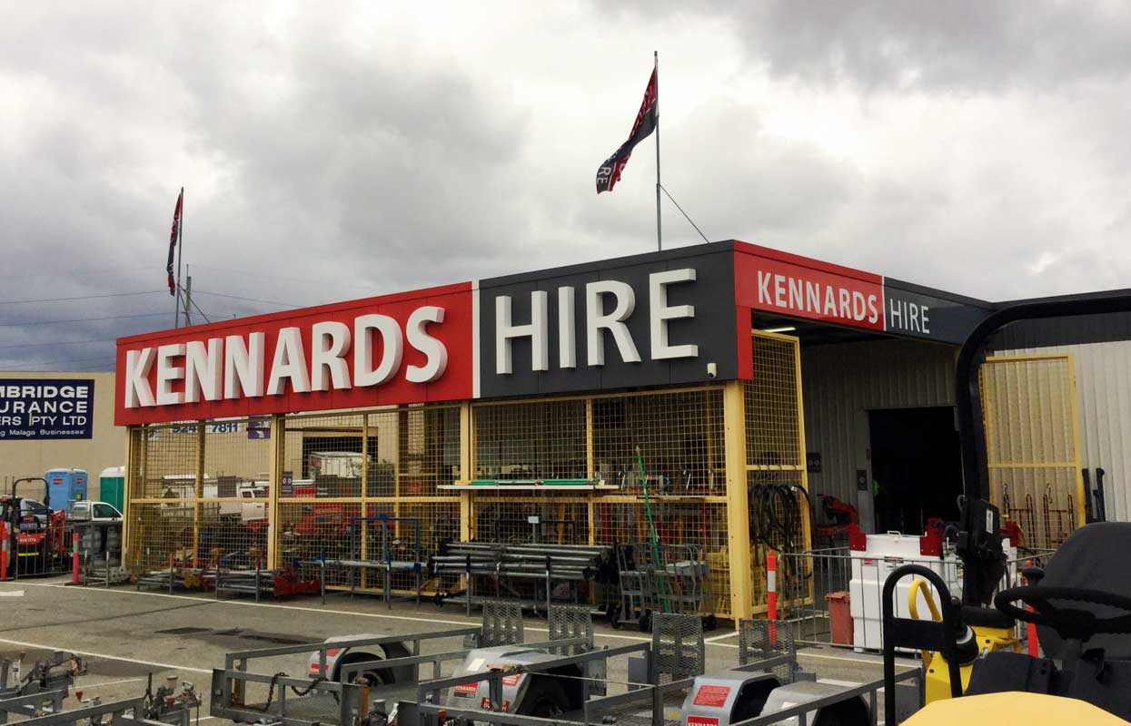 Custom 3D lettering and building signage for Kennards Hide