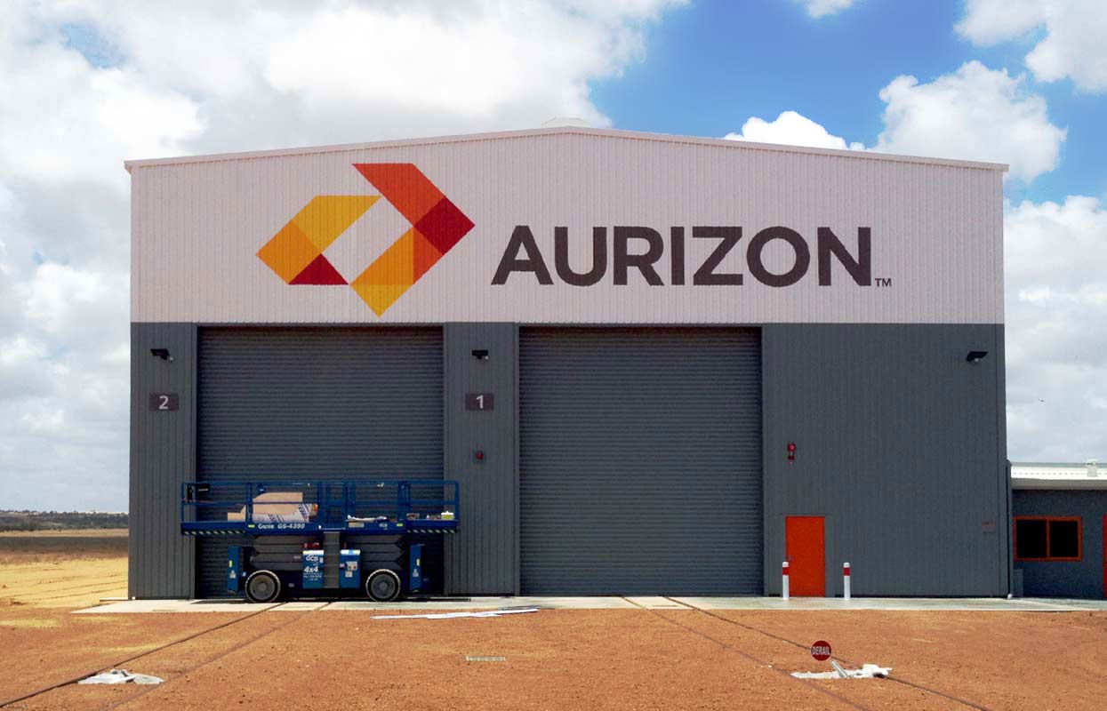 Large-scale industrial building signage for Aurizon