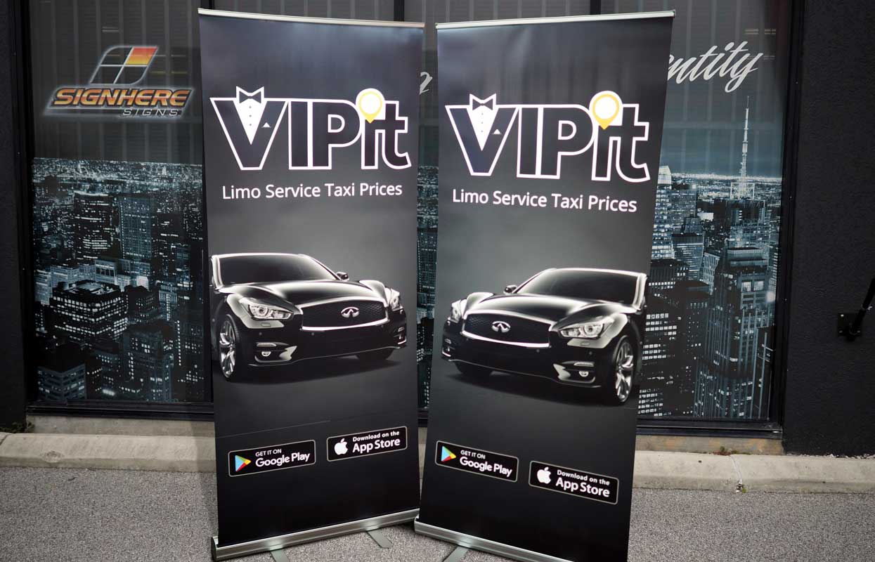 Pull-up banners for VIPit Limo Service Taxi Prices