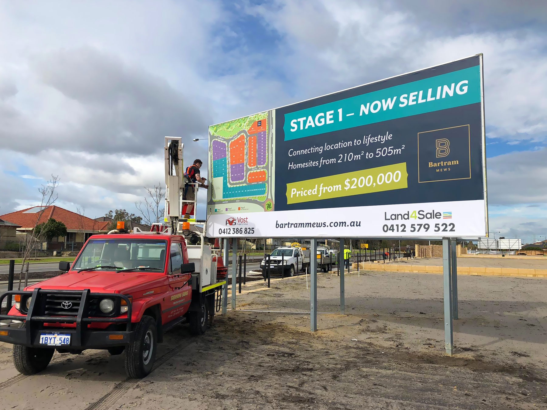 Billboard installation for Bartram Mews, Success