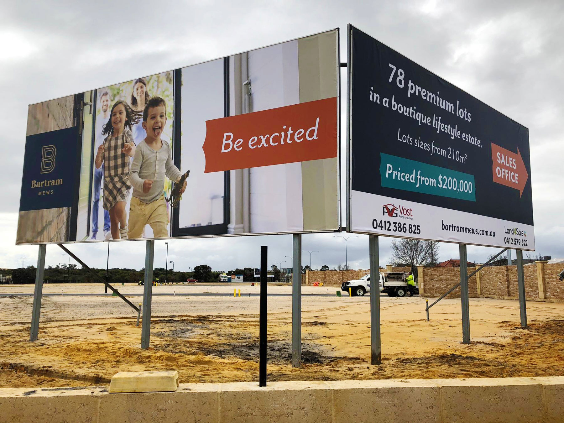Billboards at Bartram Mews in Success, South of Perth