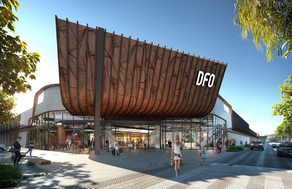 Artists impression of the DFO exterior and signage.