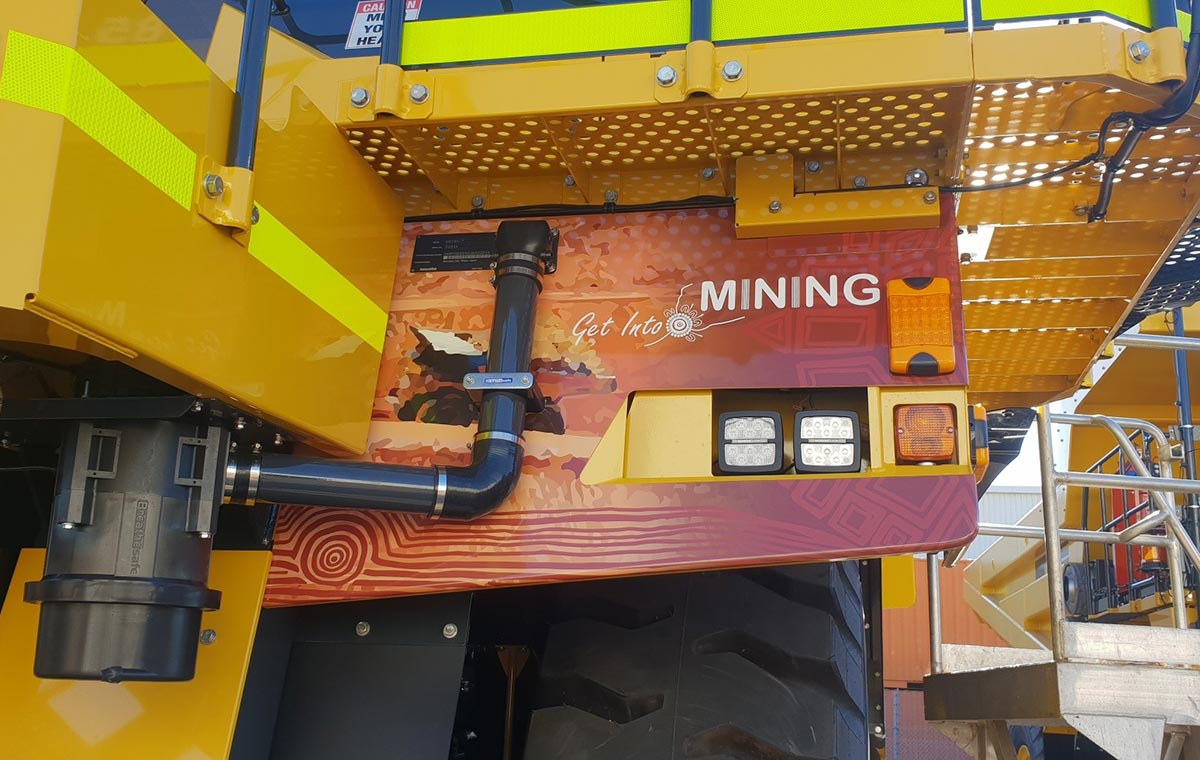 Indigenous vehicle signage for Carey Mining