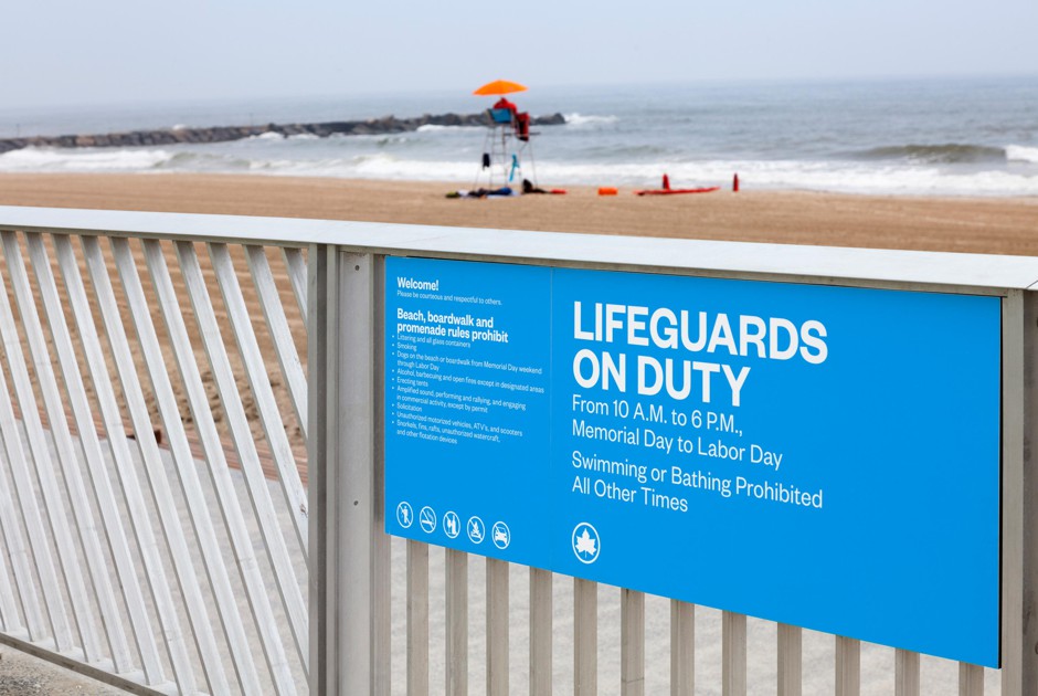 Signage on NYC beach