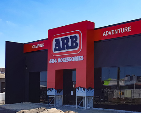 Building signage at ARB store