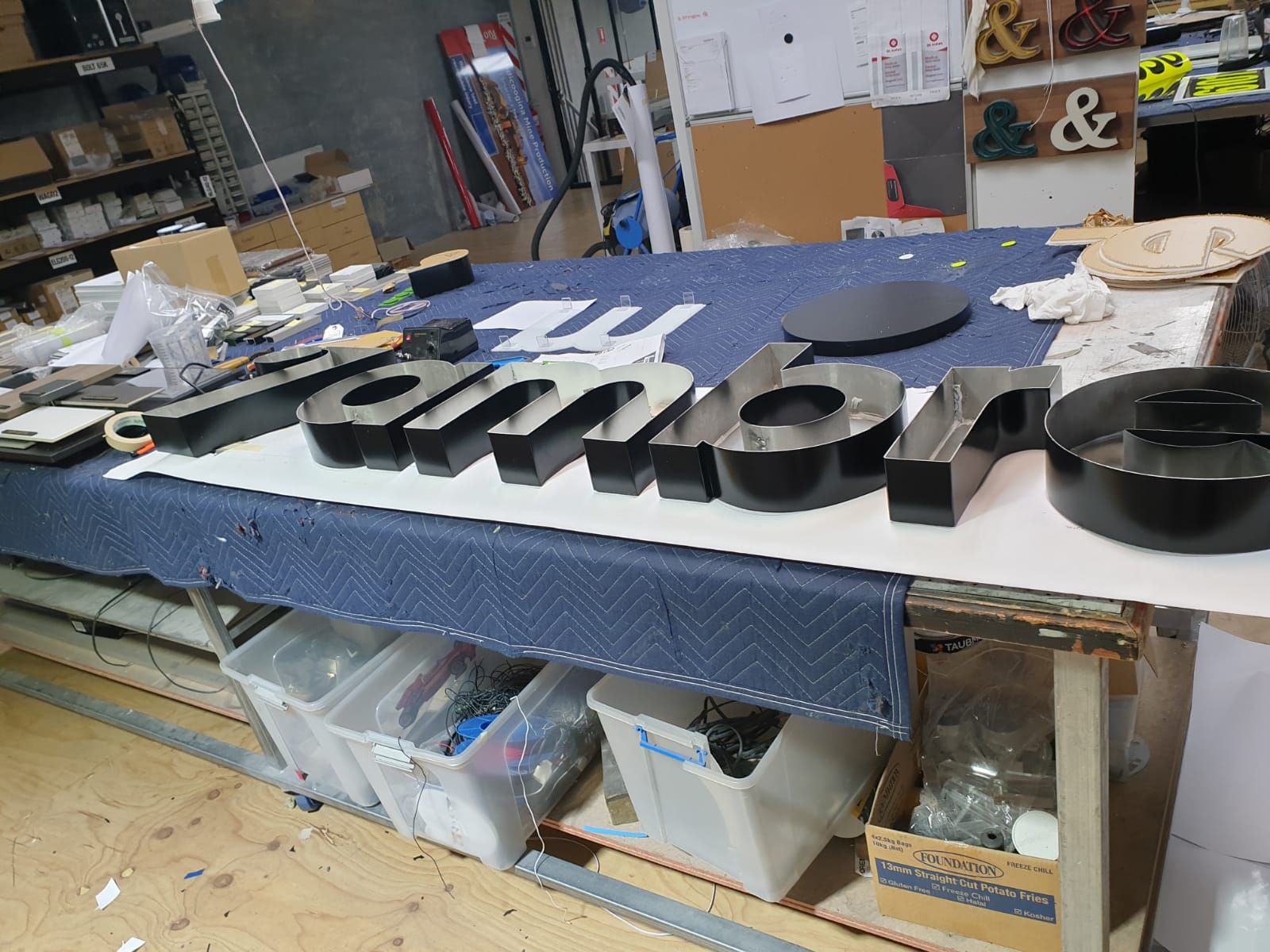 Zambrero signage under construction